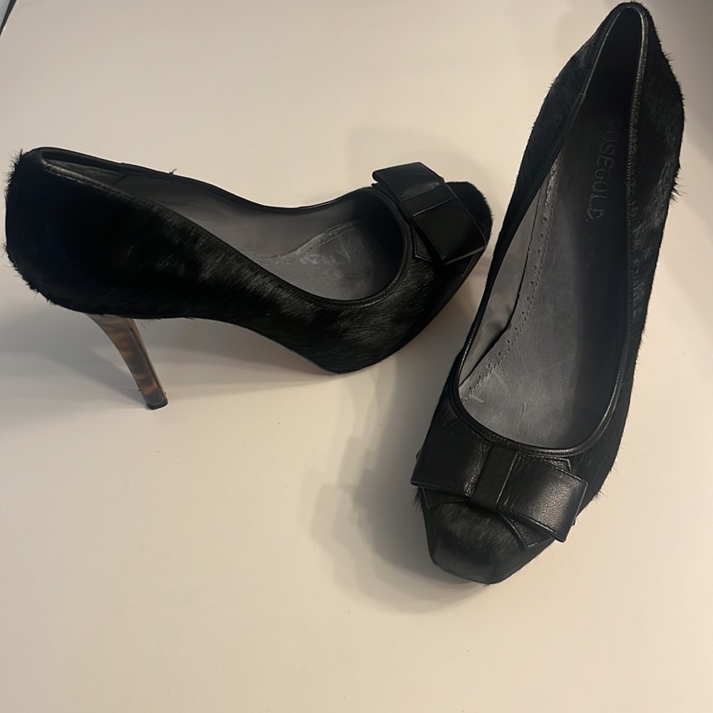 Rosegold black womens  heels size 9 (40)
